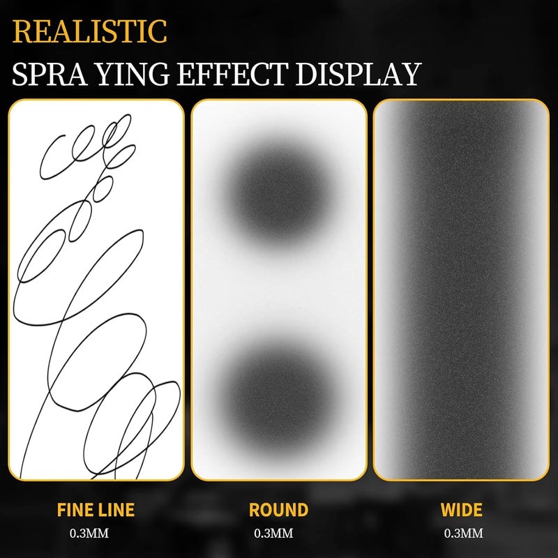 CBVCBV Airbrush kit: Handheld Spray Paint Gun with 0.3/0.5mm Nozzle, Rechargeable Cordless Spray Gun Sets Suitable:air Brush for Nails, Art, Color Spraying,Model,Creative Painting,（Black with Display Light） - Image 5